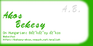 akos bekesy business card